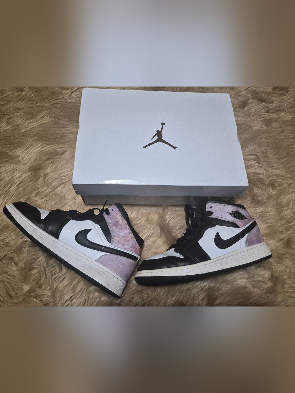 Nike Air Jordan 1 Mid SE "Tie-Dye" US 5Y Sneaker Shoe